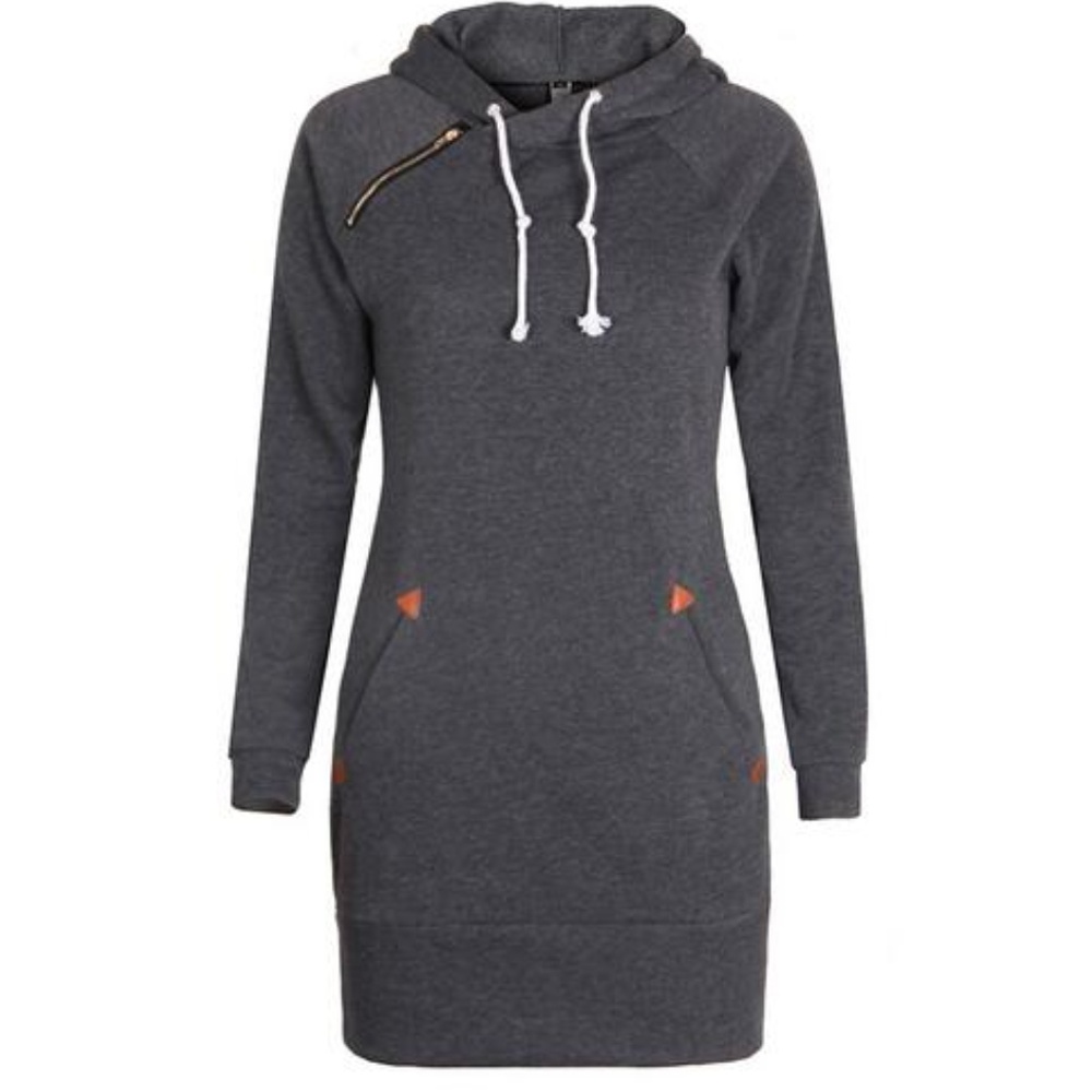 Soft Sweatshirt Dress with Zipper
